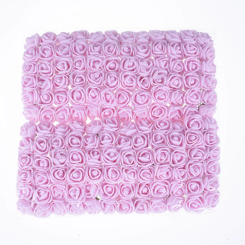 144 шт. 2 см мини пены розы Искусственные цветы Букет Многоцветный с цветочным