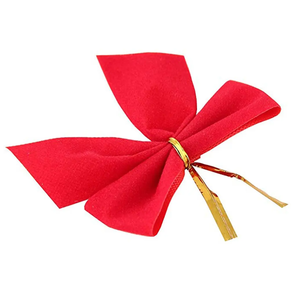 12 шт Рождества Висячие украшения красного золотого серебряного цветов с