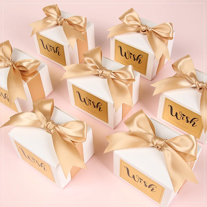 Бесплатная доставка 30 шт. свадебные подарки розовая золотая красная лента