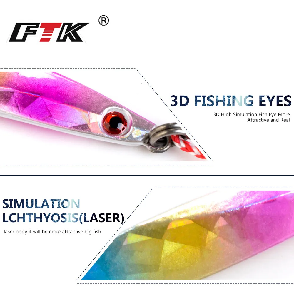 Медленно Тонущая жесткая металлическая рыболовная приманка для джиггинга 20/30/40 г