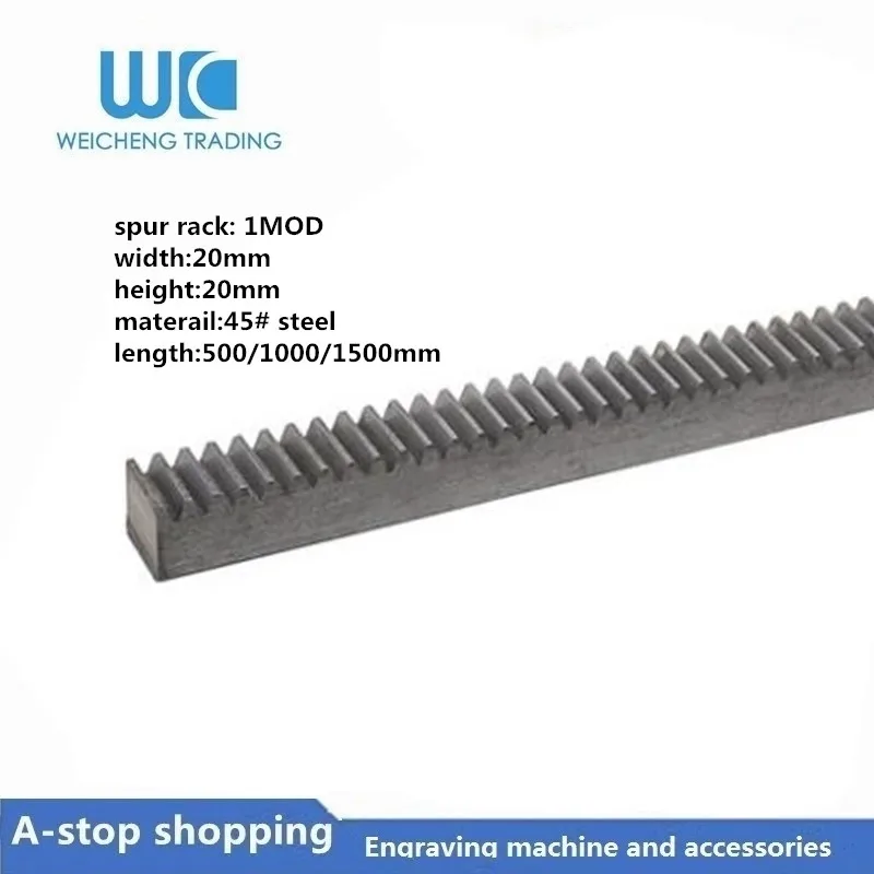 1 шт. 1Mod модуль высокой точности spur Gear Rack steel 20*20 Длина 500 мм 1000 1500 Шестерня cnc прямой