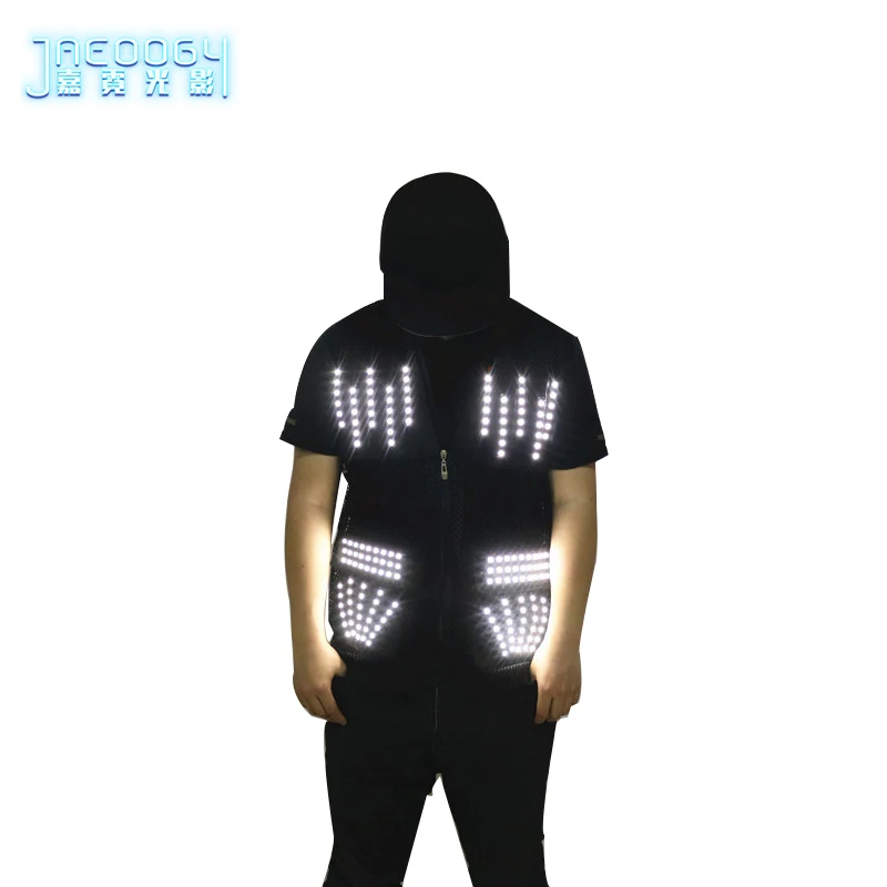 

Led luminous vest clothes are suitable for stage singers performing fluorescent vest bar night scene flashing atmosphere props