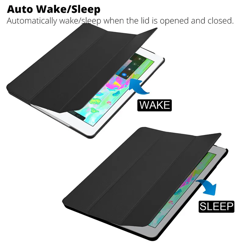 Умный чехол из искусственной кожи с откидной крышкой для Apple iPad 2018 9 7 держателем