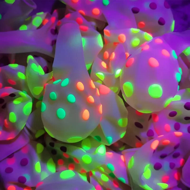 

10pcs12inch fluorescent transparent wave dot latex balloon wedding birthday party Valentine's day decoration