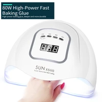 80w x5 max led uv nail lamp for drying all gel polish nail dryer with lcd display 45 pcs leds lamp for diy manicure tools