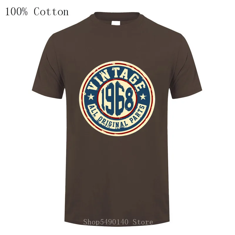 Мужская Винтажная футболка с короткими рукавами в стиле ретро 1968 Классическая на