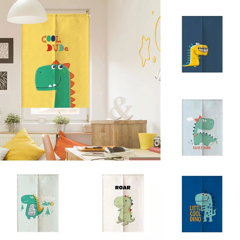 

Cartoon Cloth Curtain Children's Room Partition Curtain Kitchen Toilet Curtain Non Perforated Home Decoration