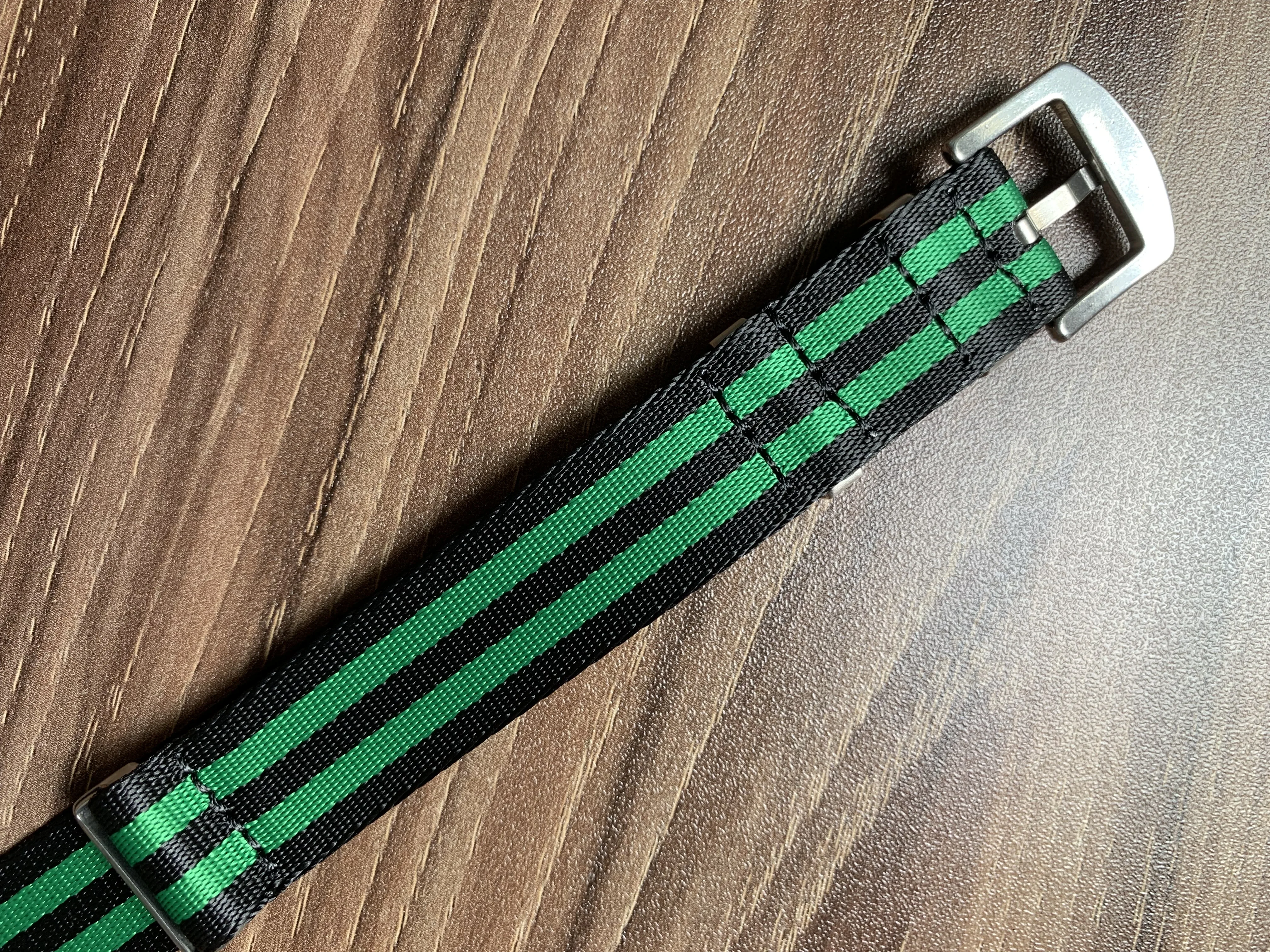 Ремешок нейлоновый для наручных часов прочный спортивный браслет сине зеленый