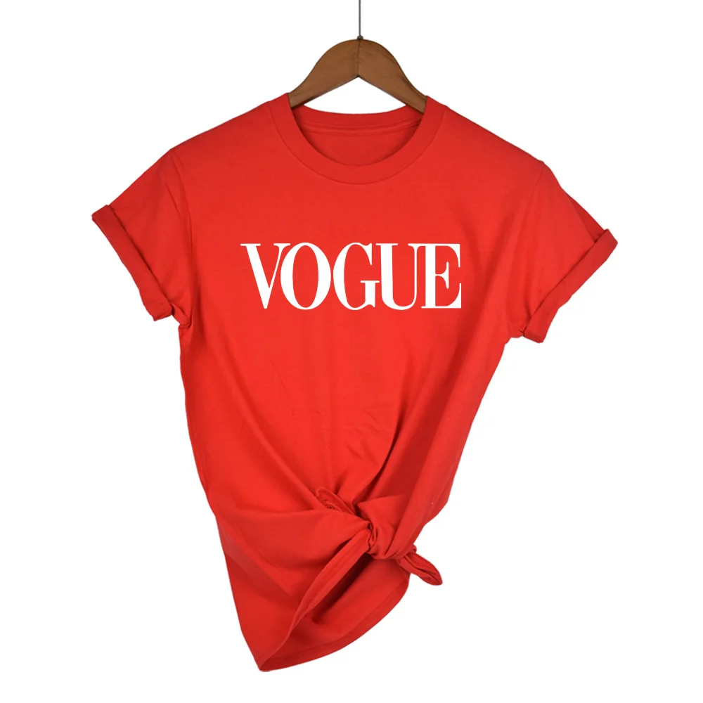 Хлопковая 100% vogue Женская дышащая футболка с буквенным принтом повседневная