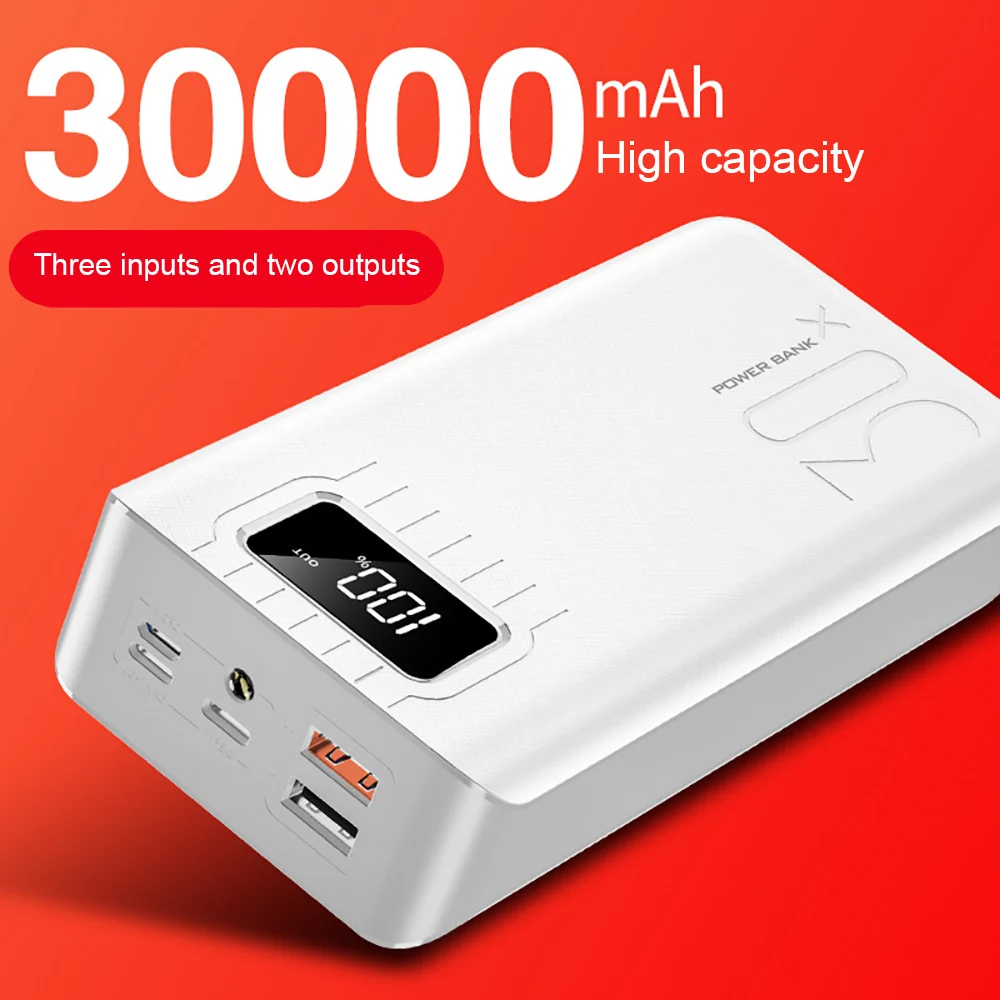 Внешний аккумулятор на 30000 мА · ч с портом Type C и Micro USB|Внешние аккумуляторы| |