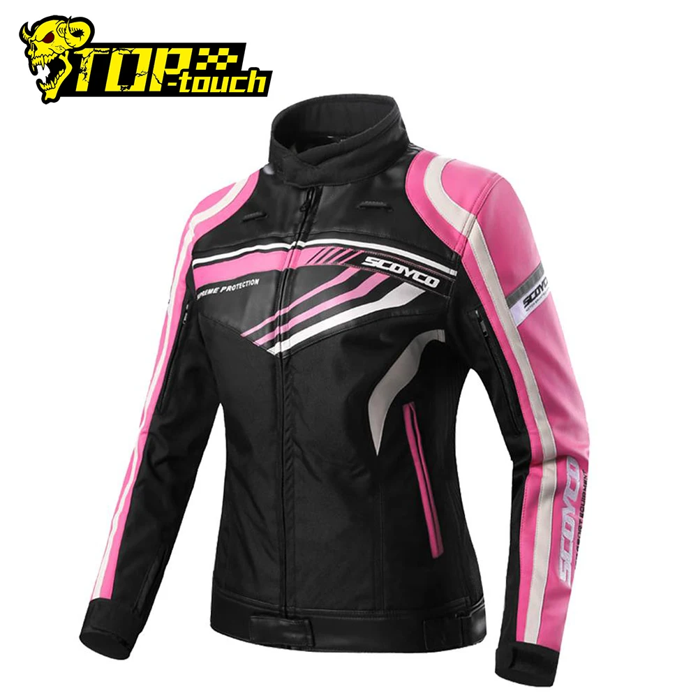 Мотоциклетная куртка SCOYCO женские летние Кожаные Мотоциклетные Куртки Chaqueta