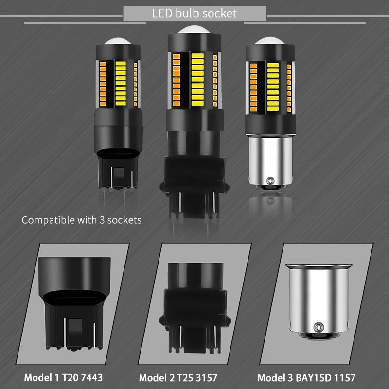 2 шт. T20 1157 BAY15D P21/5 Вт T25 7443 светодиодный двойной цвет 4014 66 SMD лампы Белый Янтарный