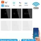 123 Gang TUYA WiFi умный сенсорный переключатель 110-250 В приложение Smart Life настенная кнопочная умный светильник переключатель для Alexa и Google Home Assistant