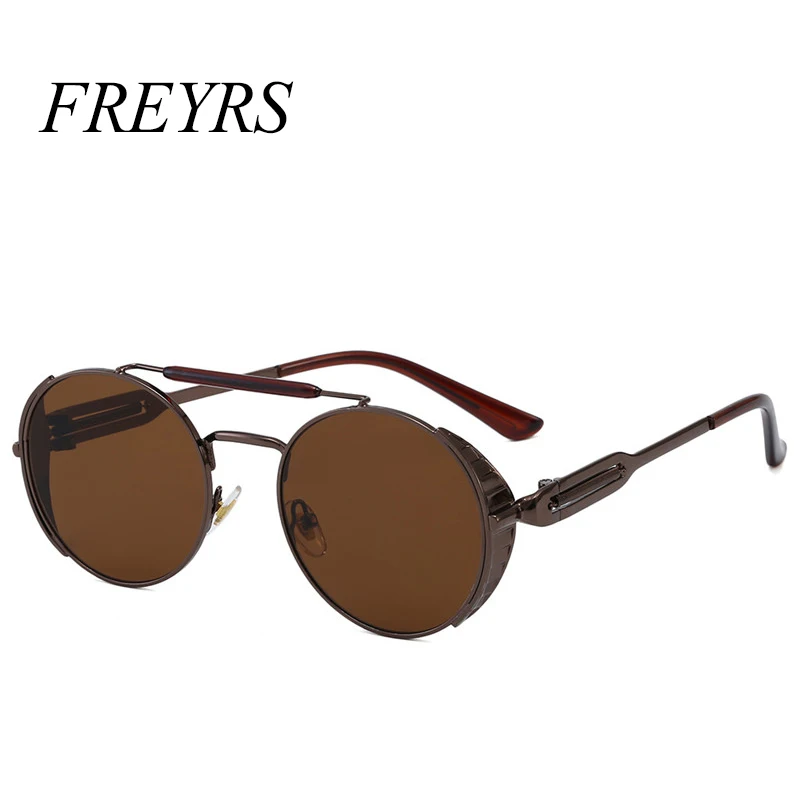 Стимпанк Солнцезащитные очки женские круглые мужские с боковым козырьком линзы