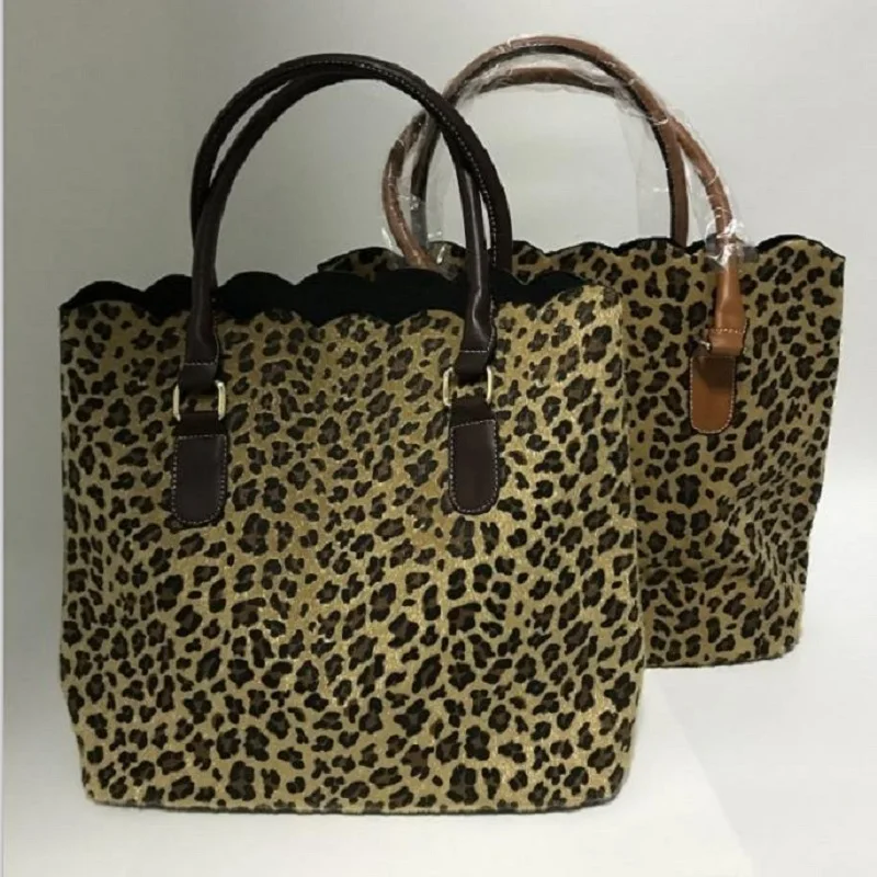 Волнистая Короткая Меховая леопардовая женская сумка Cheetah Tote Сумка кошельки DOM172