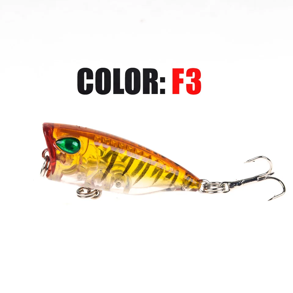40mm 3g Mini Popper Fishing Lure Hard Bait Artificial Poper Topwater Bass Trout Pike Crankbait Crank Wobbler | Спорт и развлечения