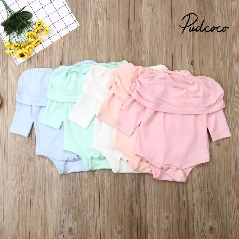 Боди теплое хлопковое с длинным рукавом и круглым вырезом на возраст 0 24