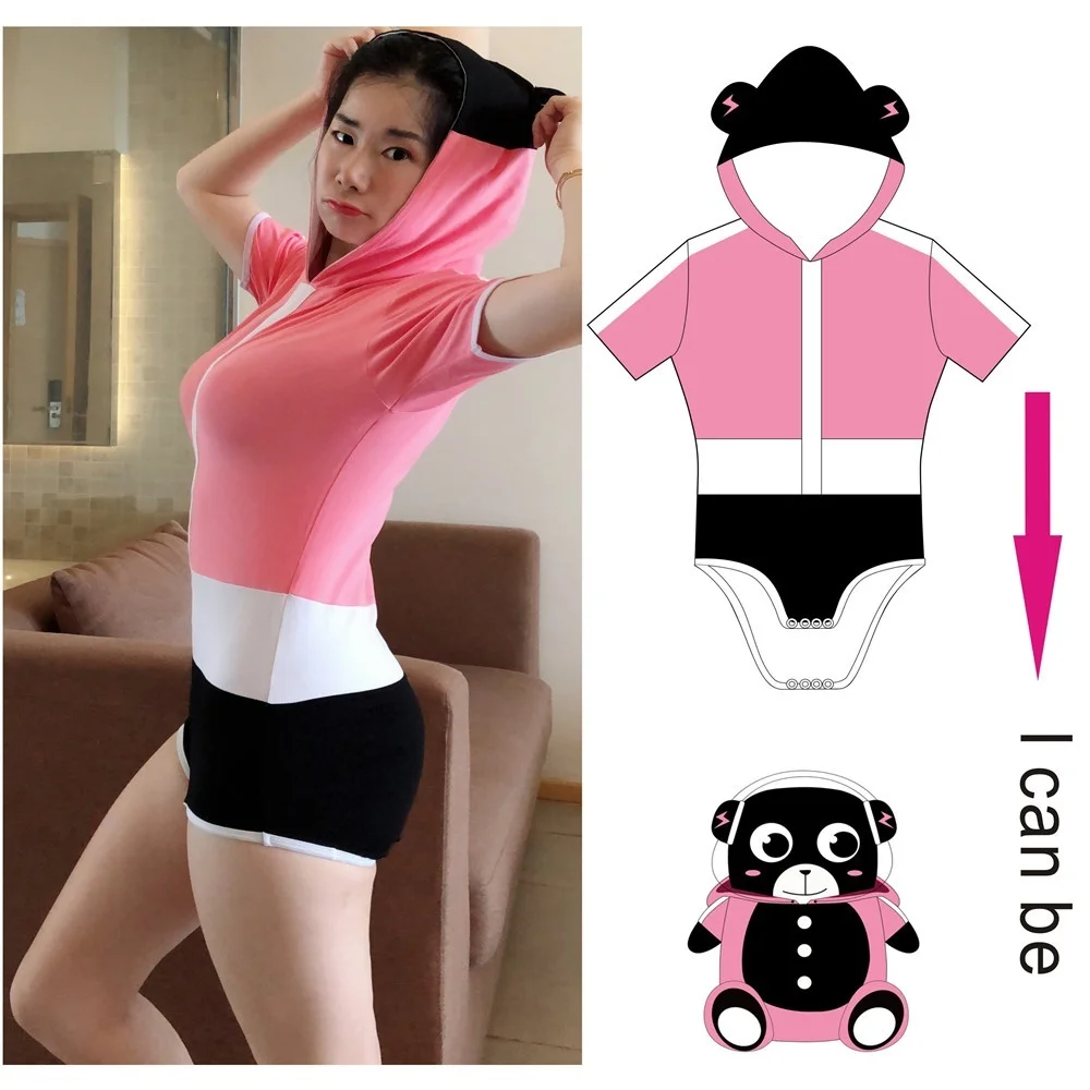 

abdl adult baby one-piece embroidered eyes plus size pajamas role-playing clothes ddlg toy one-piece daddy girl little space 3XL