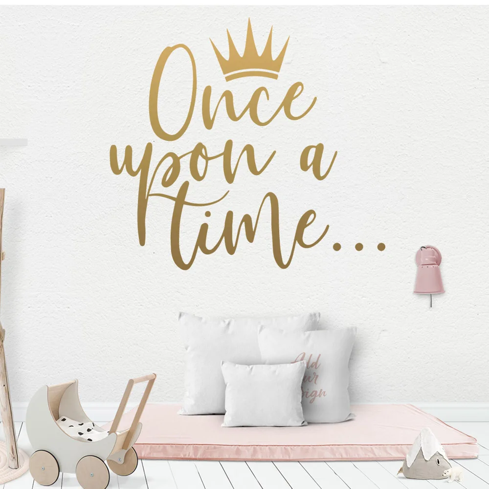 Оригинальные виниловые наклейки с надписью Once Upon A Time для детской комнаты Фреска
