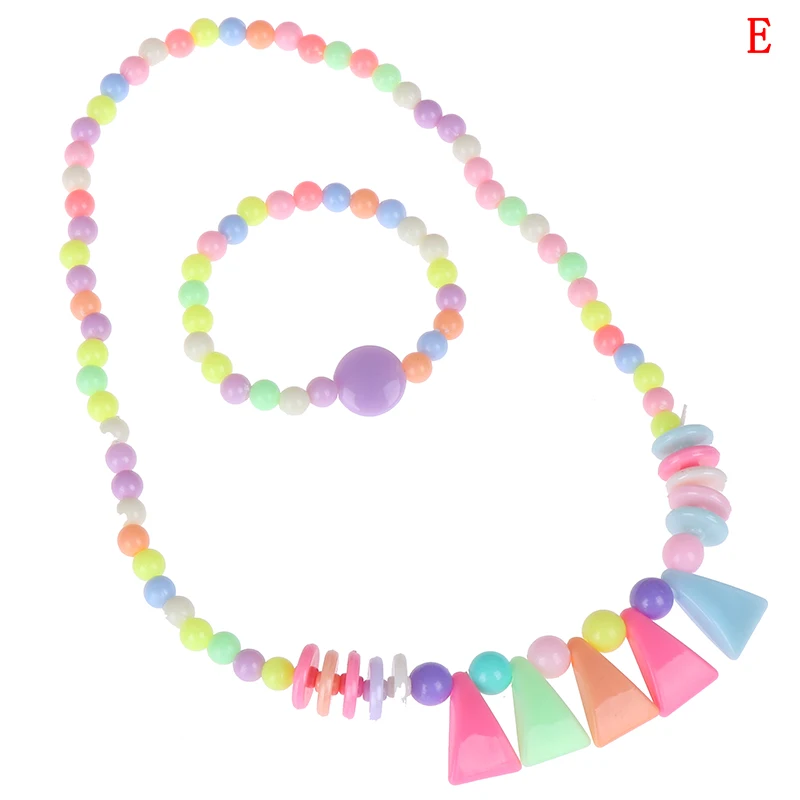Juego de collar de cuentas para ni&ntilde;os, colorido, hecho a mano, 1 Juego-4