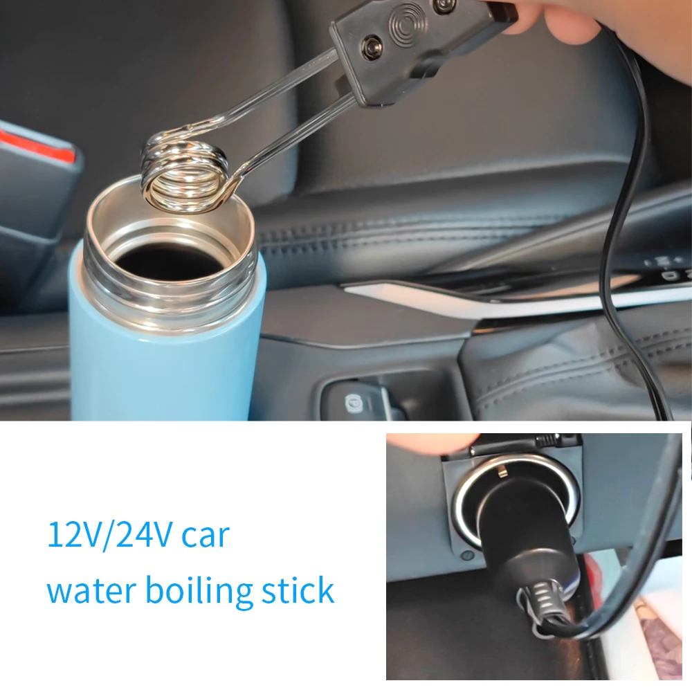 New 12V 24V Car Immersion Heater Portable High Quality Safe Warmer Fashion Durable Auto Electronics Tea Coffee Water Heater