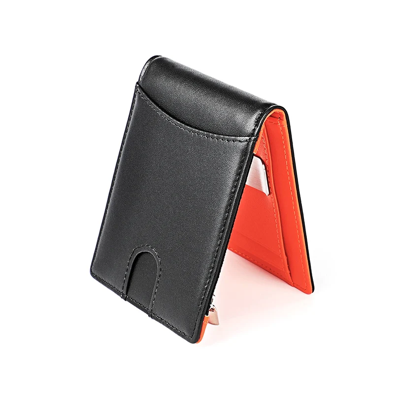 Baellerry мужской RFID натуральная кожа зажим для денег карта кошелек монета карман тонкий двойные денежный зажим держатель для денег мужской тонкий кошелек RFID
