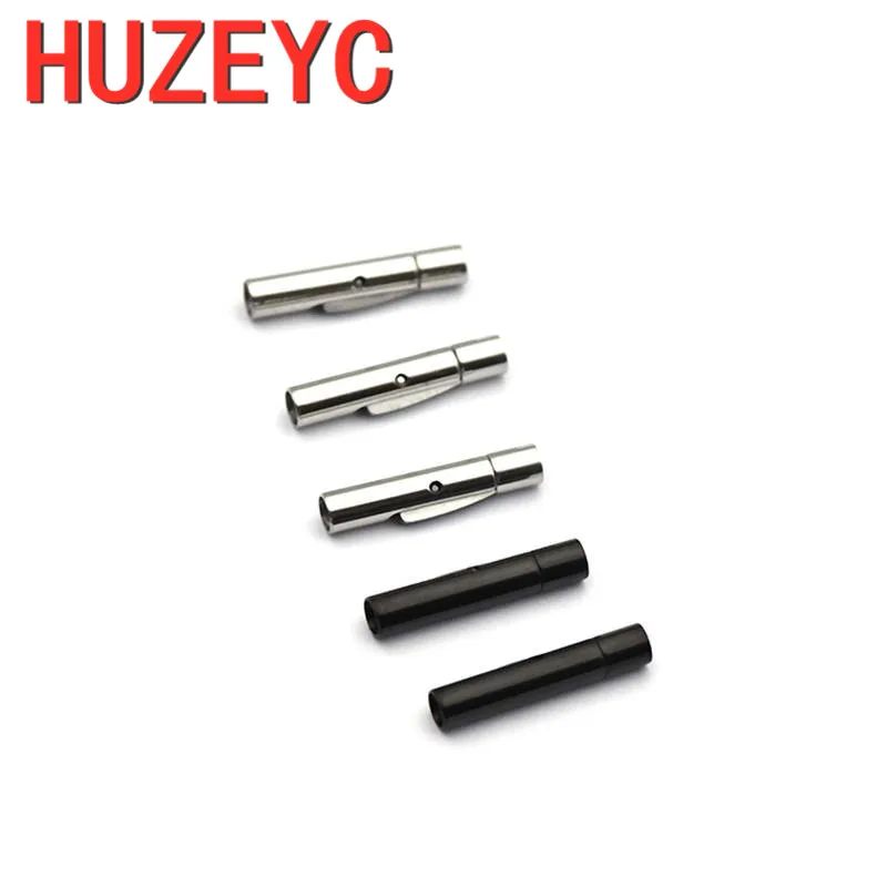 10pcs/Lot Wholesale Stainless Steel Button Buckle Needle Clasp Leather Bracelet Connectors For DIY Jewelry Making Accessories