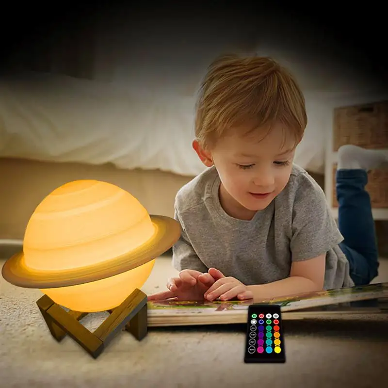 Новый дропшиппинг 16 цветов s перезаряжаемая Экологичная 3D печатная лампа Сатурна