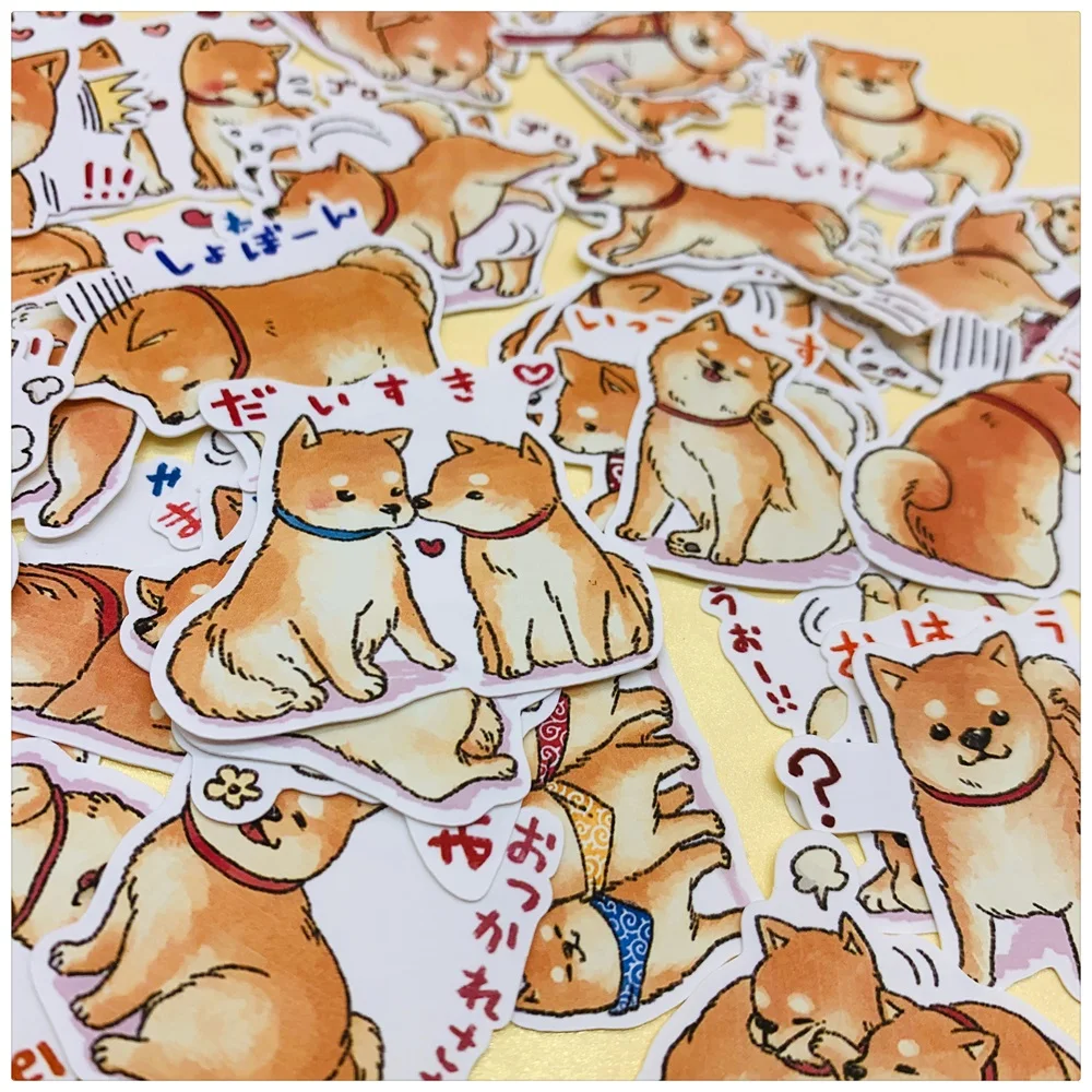 40 шт./компл. наклейка в виде японской милой собаки сделай сам альбом для