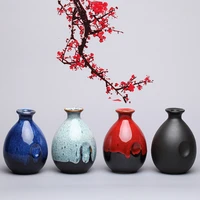 art handmade hip flask ceramics antique chinese style flask bottle sake warmer round flasque alcool table supplies bk50jh