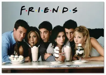 

24 вида на выбор, постер для классического ТВ-шоу друзей, шелковая печать, 24x36 дюймов