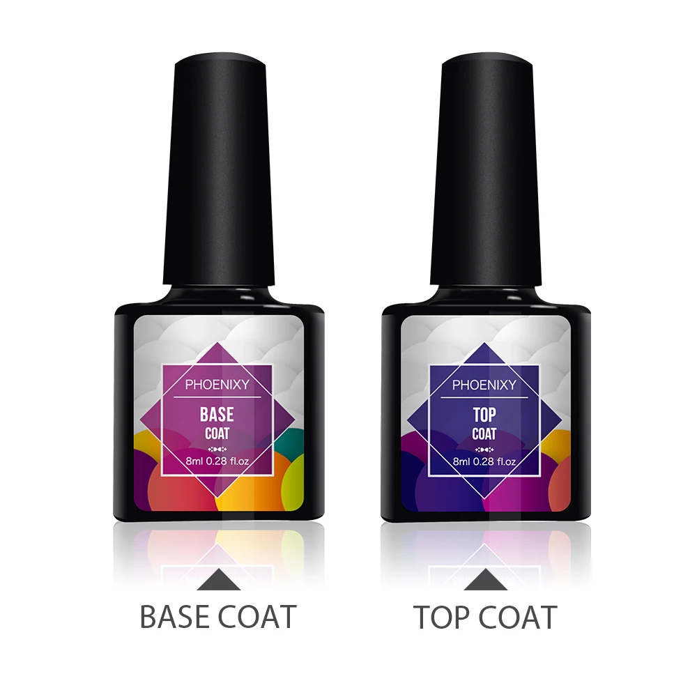 Гель лак для ногтей PHOENIXY 8 мл телесный без лампы база и верхнее покрытие гель лака