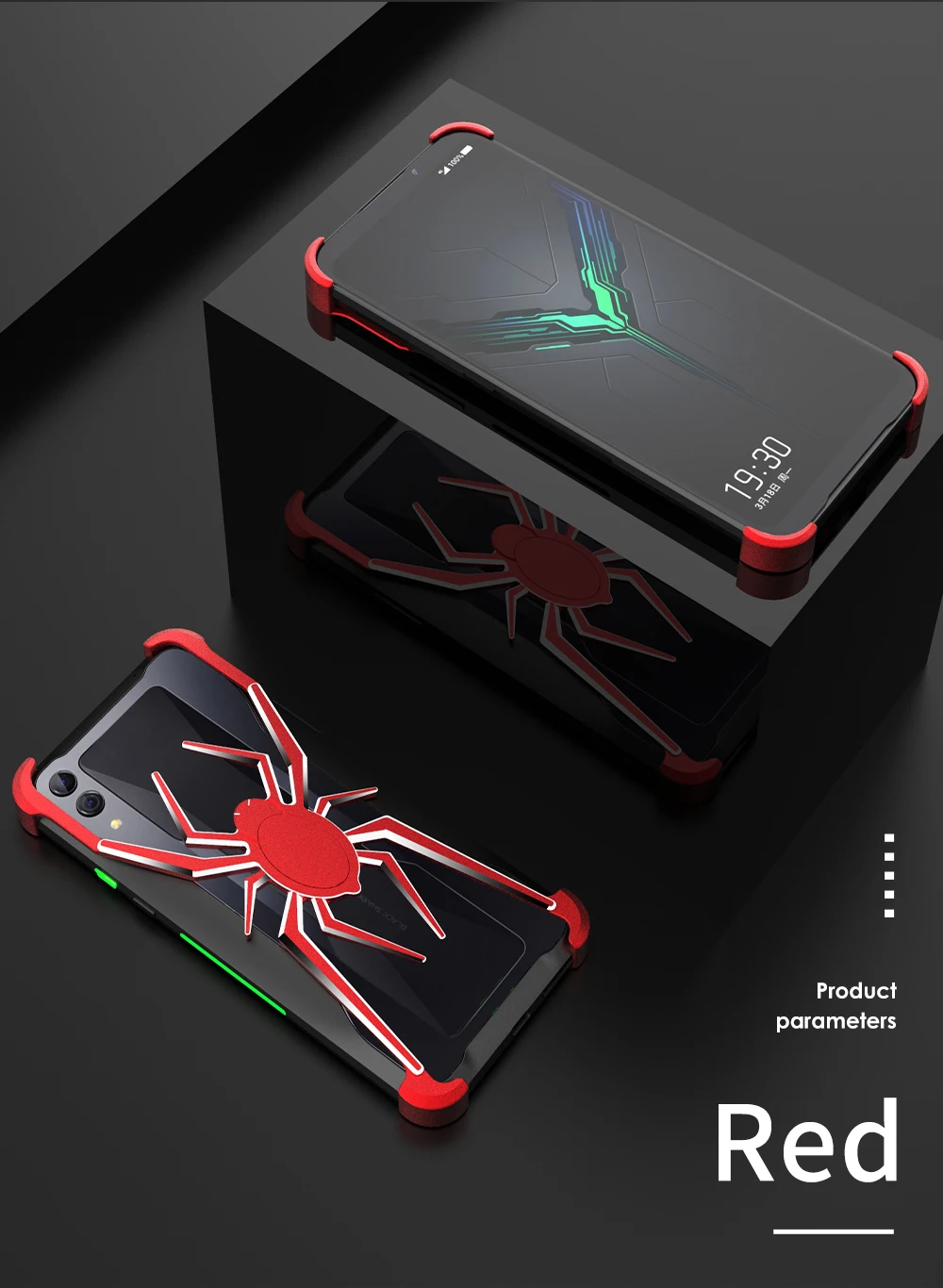 Стильный металлический чехол с пауком для Black Shark 2, роскошный тонкий жесткий алюминиевый металлический бампер, чехол Xiaomi Black Shark 2 Pro