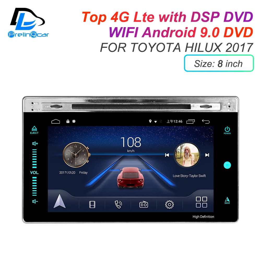Android 9.0 DSP 4G Lte multimedia DVD player For TOYOTA Hilux 2016-2017 years headrest monitor radio stereo navigation system | Автомобили