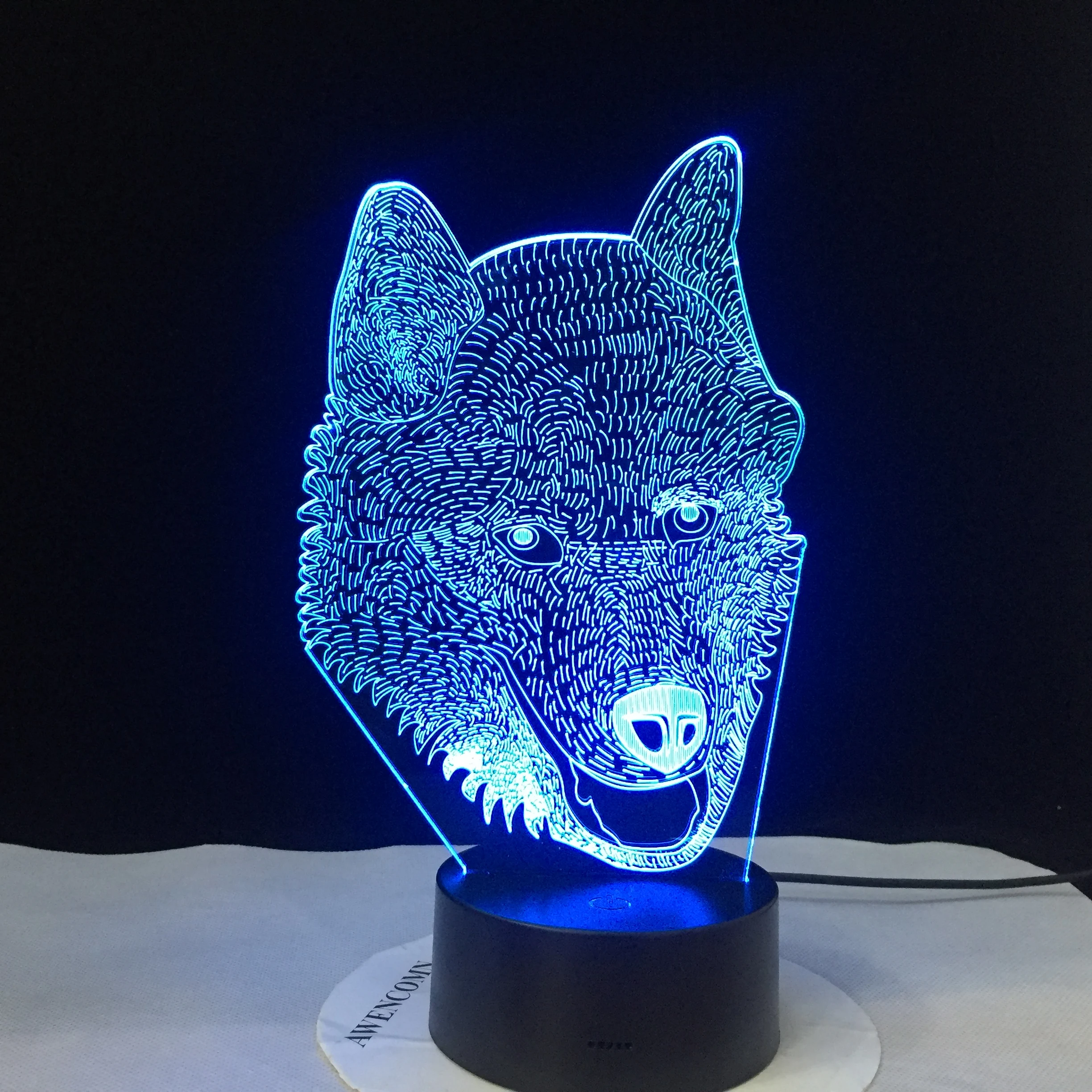 3D Светодиодная лампа Husky Dog светодиодные ночные светильники со встроенной