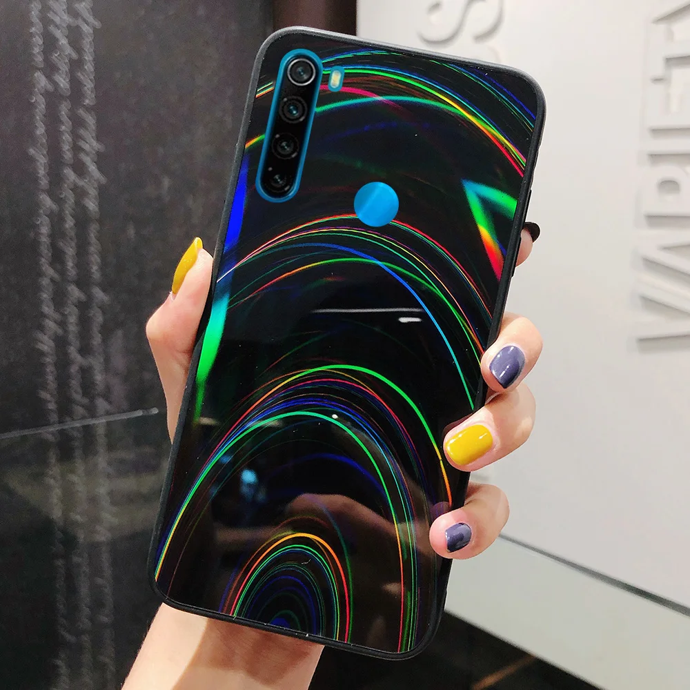 holographic prism laser case for xiaomi redmi note 8 pro note 9s 9a 9c poco c3 mi note 10 3d rainbow style glitter phone cover free global shipping