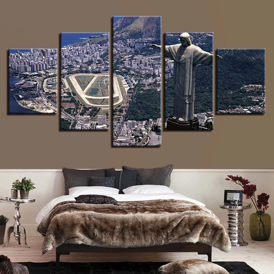 Картина ночного города здания Холст Нью Йорк Лондон фермерский дом Декор