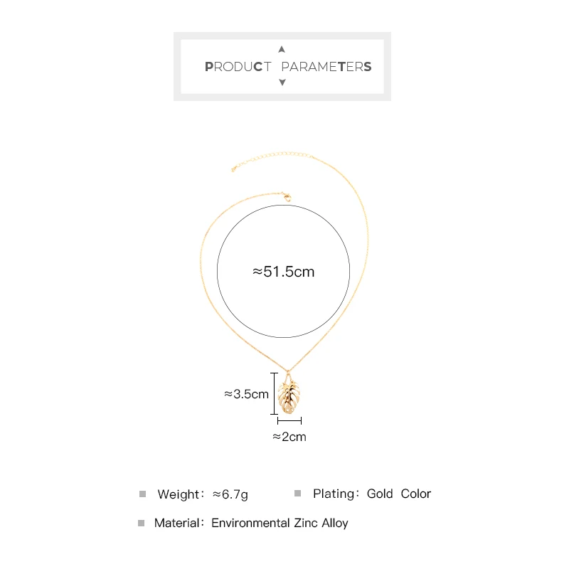 Женское ожерелье с подвеской в виде листьев золотого цвета вечерние модные