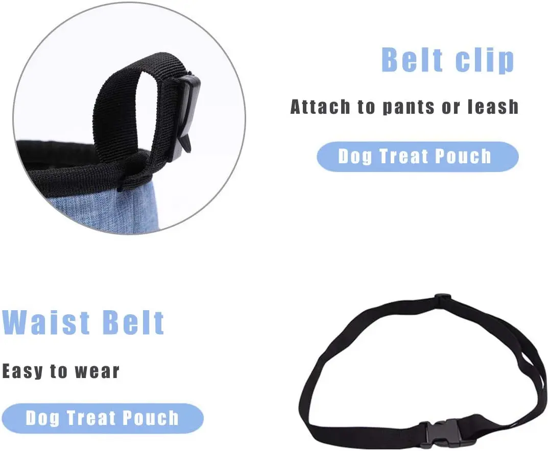 

Dog Treat Pouch, Professional Pet Training Bag Holder for Small to Large Dogs, Built-in Poop Waste Bag Dispenser, Easily Carrie