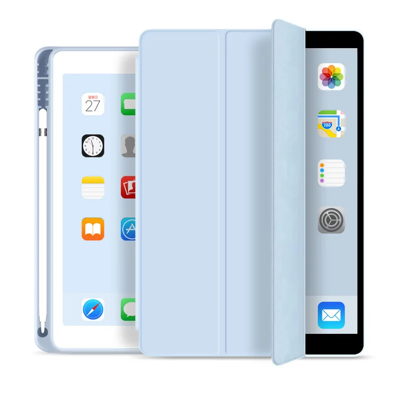 Ice Blue Чехол с карандашом для iPad AIR 3 10,5 A2153 A2123 A2152 A2154 из искусственной кожи, умный чехол с автоматическим пробуждением AIR 3, защитный чехол - Цвет: Ice Blue