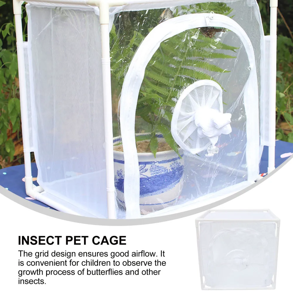

1pc Practical Plant Cage PVC Bracket Insect Rearing Cage for Plant Insect
