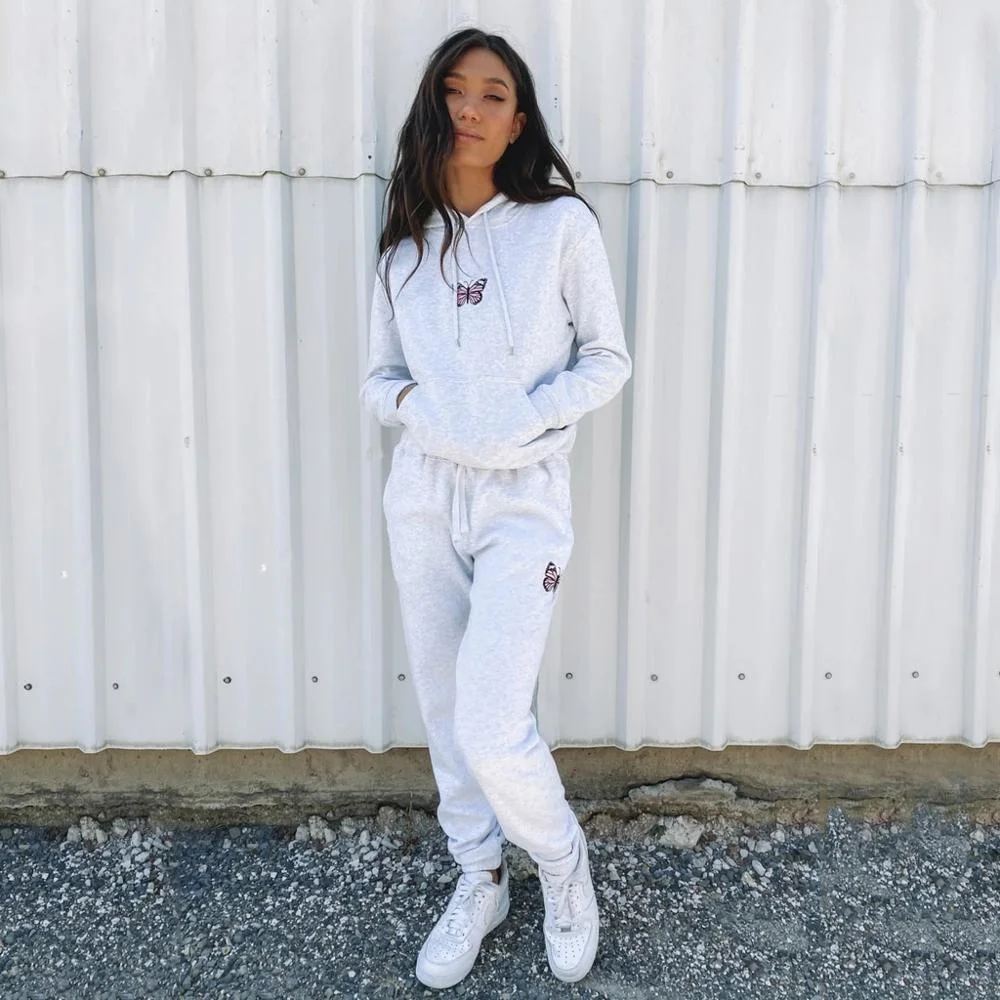 Женская толстовка и модные брюки из 2 предметов повседневная одежда для бега