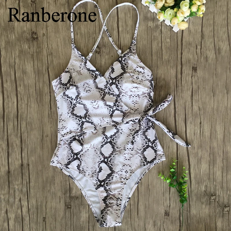 Ranberone 2020 новые сексуальные Полосатые Купальники женский слитный купальник с