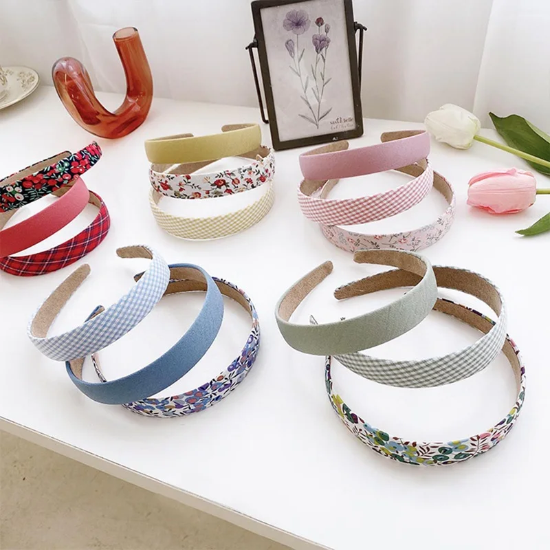 

3pcs/set Women's Headband Hairband Vintage Floral Plaid Hair Accessories Headpiece Girls Head Wrap Hoop