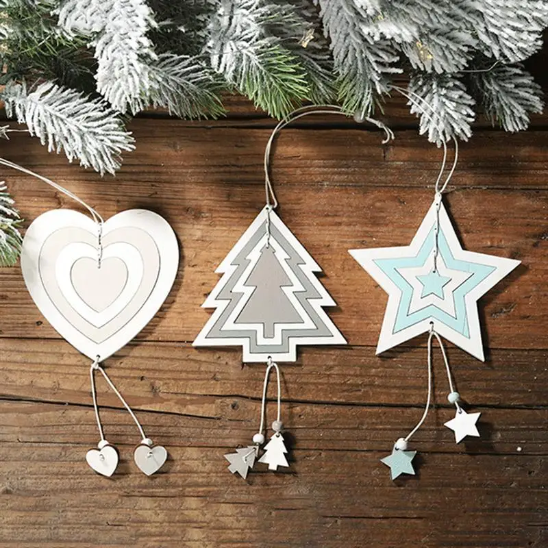 6 шт. DIY полые деревянные кусочки шпагаты Висячие Подвески украшения для