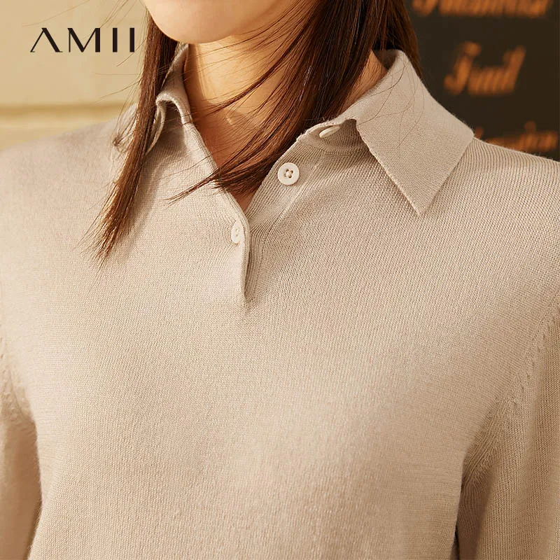 Повседневный женский свитер Amii в стиле минимализма на осень и зиму модный