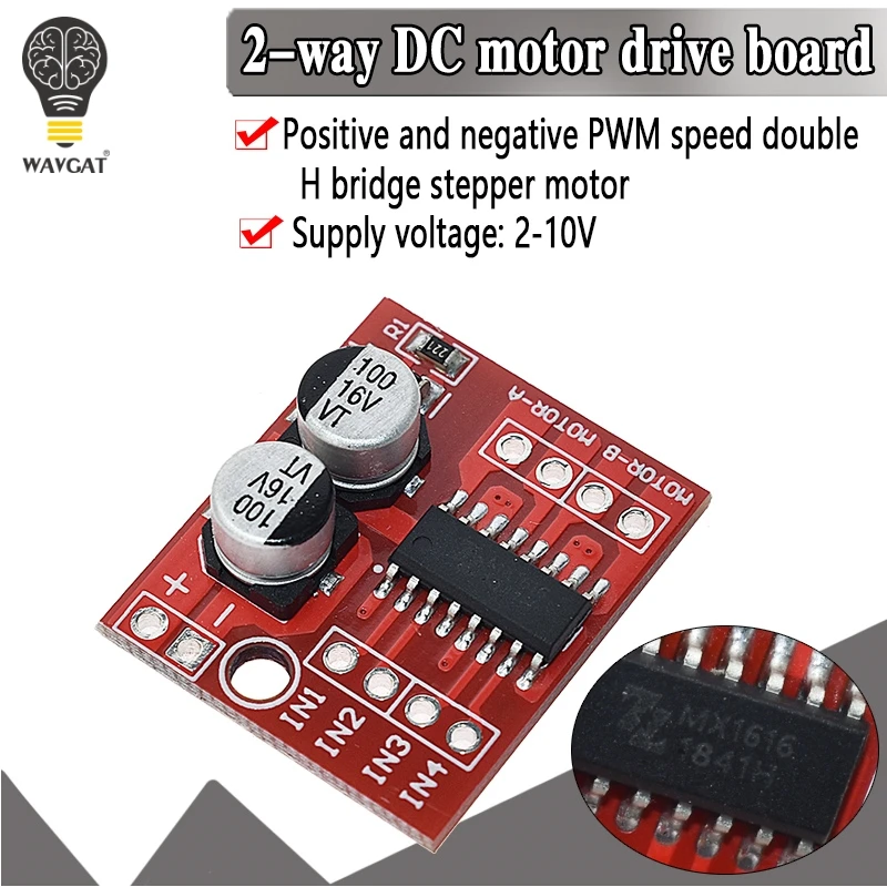 

WAVGAT DC Motor Drive Module Reversing PWM Speed Dual H Bridge Stepper Motor Mini Victory L298N