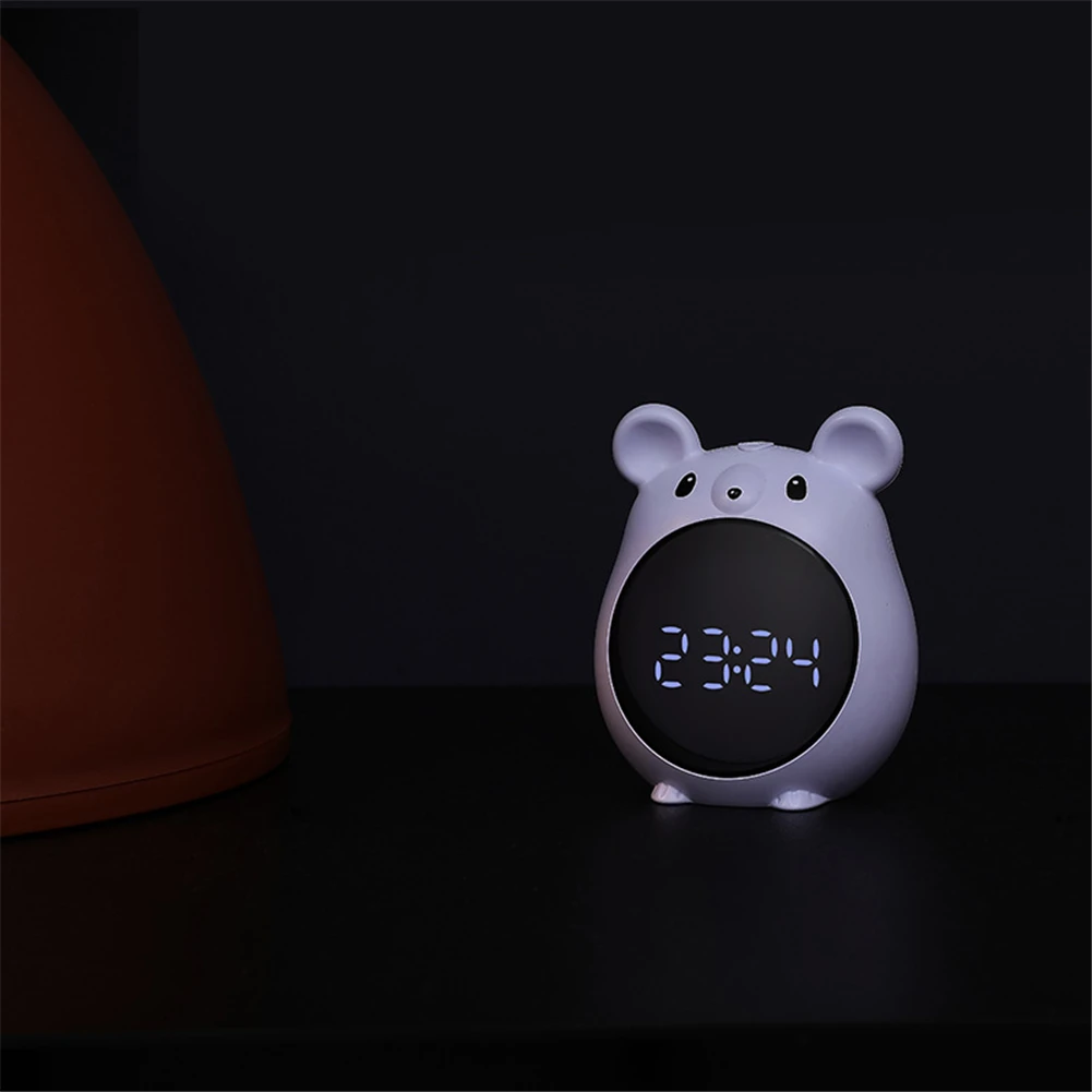 

AMYGOJJ Cute Mouse Shape Alarm Clock Rechargeable Voice Control Clock for Students