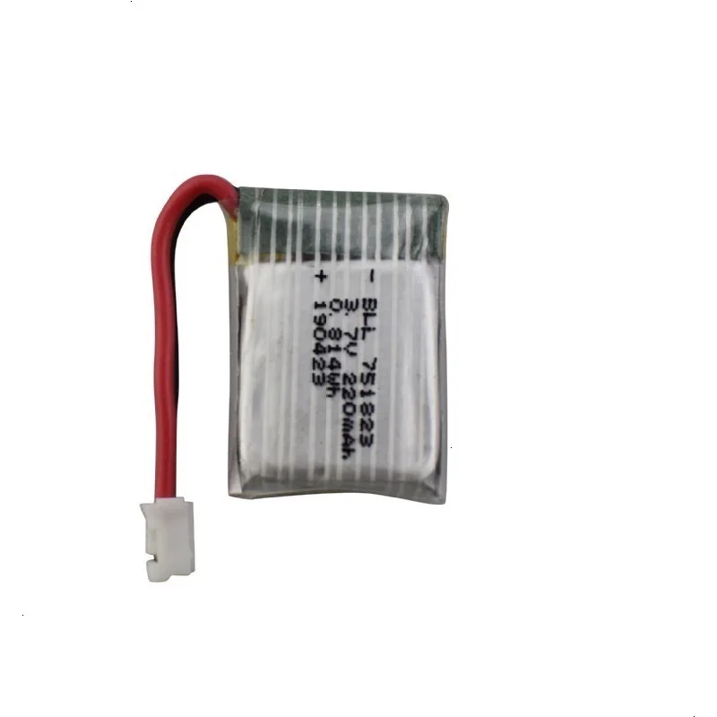 3.7V 220mAh Lipo Battery for HS210 E010 NH010 T36 751823 3.7v Rechargeable battery for JJRC H36 RC Drone Quadcopter Spare Parts
