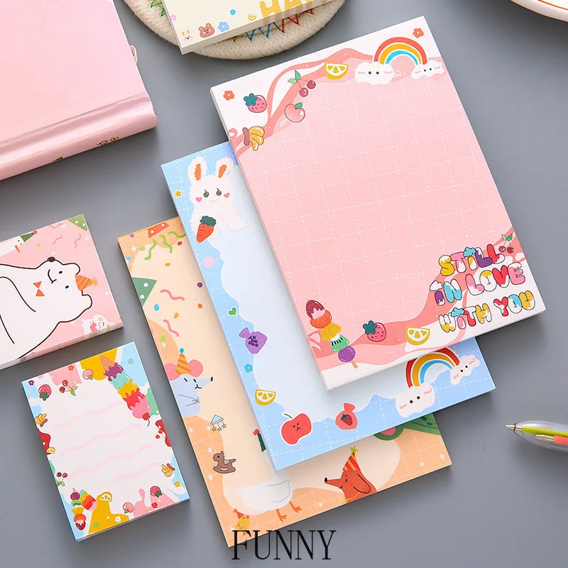 

50/100 Sheets Cartoon Cute Kawaii Memo Pad Loose Leaf Notepad Bookmarks Notepaper Page Flags School Supplies Stationary